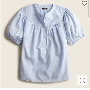 NWT j.crew Puff-sleeve cotton poplin popover top in stripe